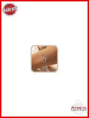 925 Sterling Silver Infinity Bracelet, 14K Gold Plated CZ Eternity Link